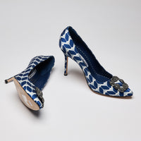 Manolo Blahnik Hangisi 105 Cosmo Embellished Pumps In Blue Size 41