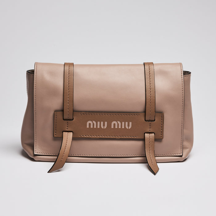 Miu Miu Beige Messenger Flap Style Bag