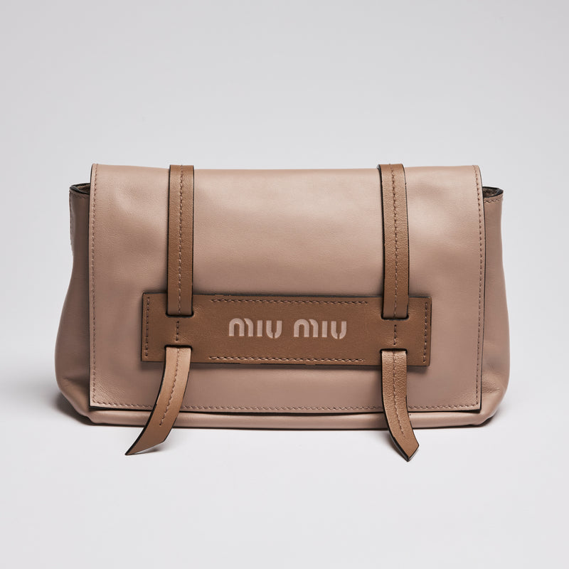 Miu Miu Beige Messenger Flap Style Bag