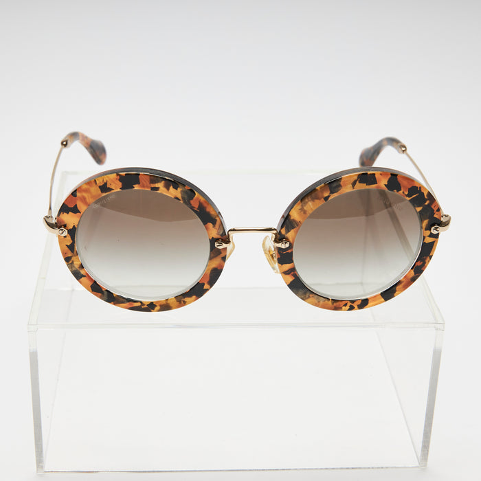 Pre-Loved Tortoise Shell Print Round Sunglasses.  (front)