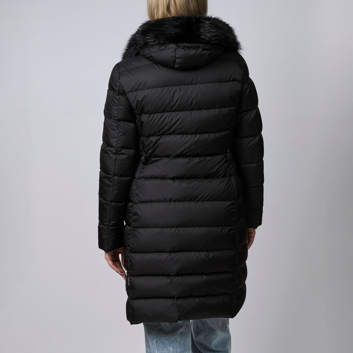 Moncler Black Fabrefur Nylon Long Puffer Coat Size 3