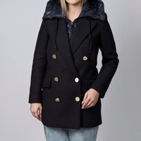 Moncler Navy Wool Peacoat Size 2