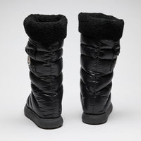 Moncler "Gaia" Fleece Trimmed Quilted Black Boots Size 38