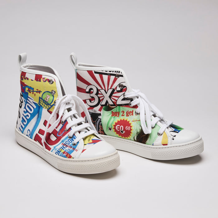 Moschino Couture Graphic Print Hightops Size 40