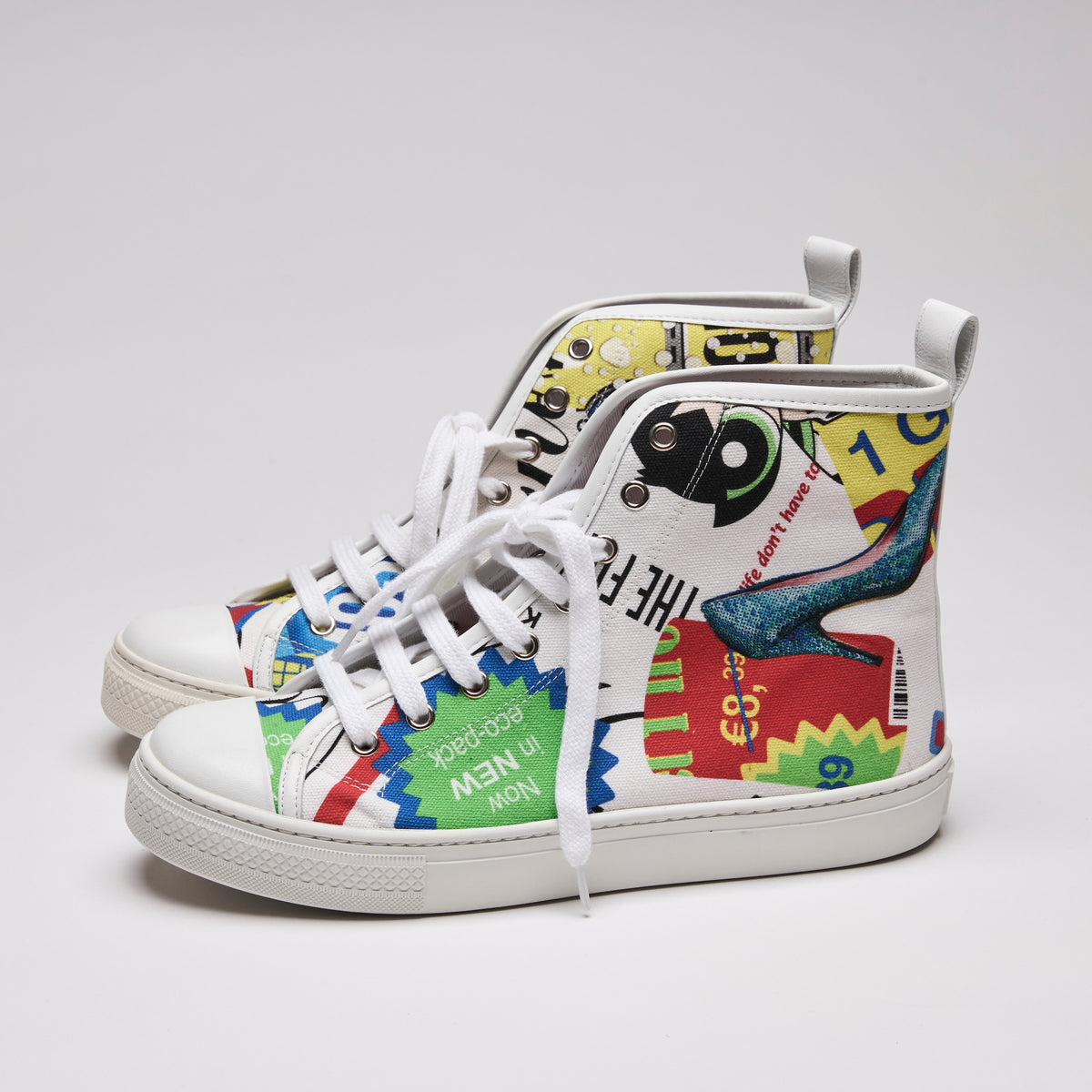 Moschino Couture Graphic Print Hightops Size 40