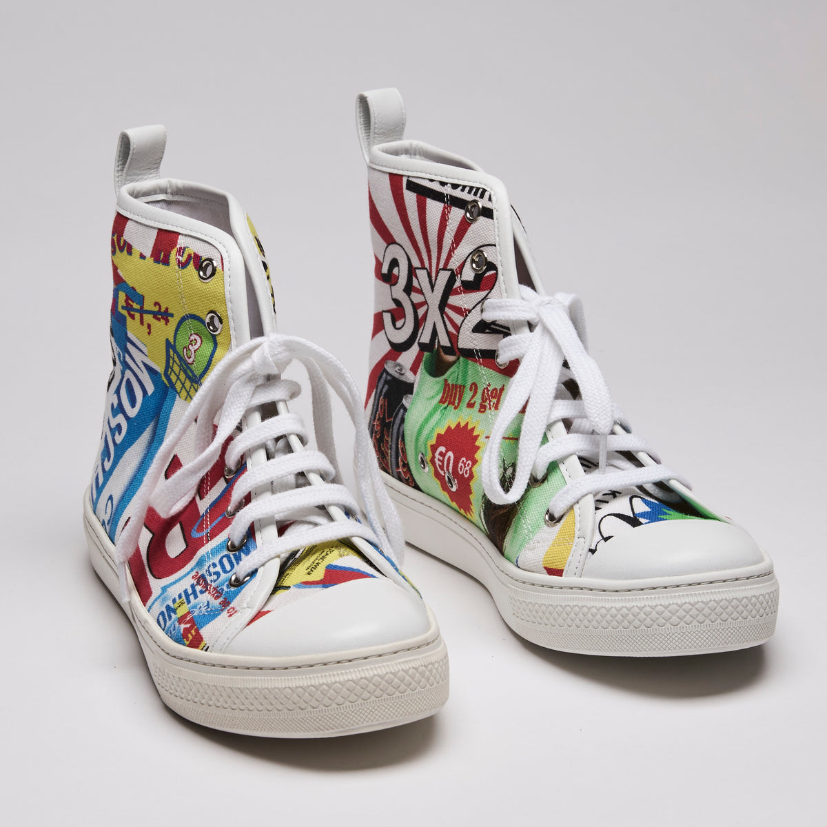 Moschino Couture Graphic Print Hightops Size 40