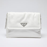 Excellent Pre-Loved White Nylon Crossbody Bag. (Front)