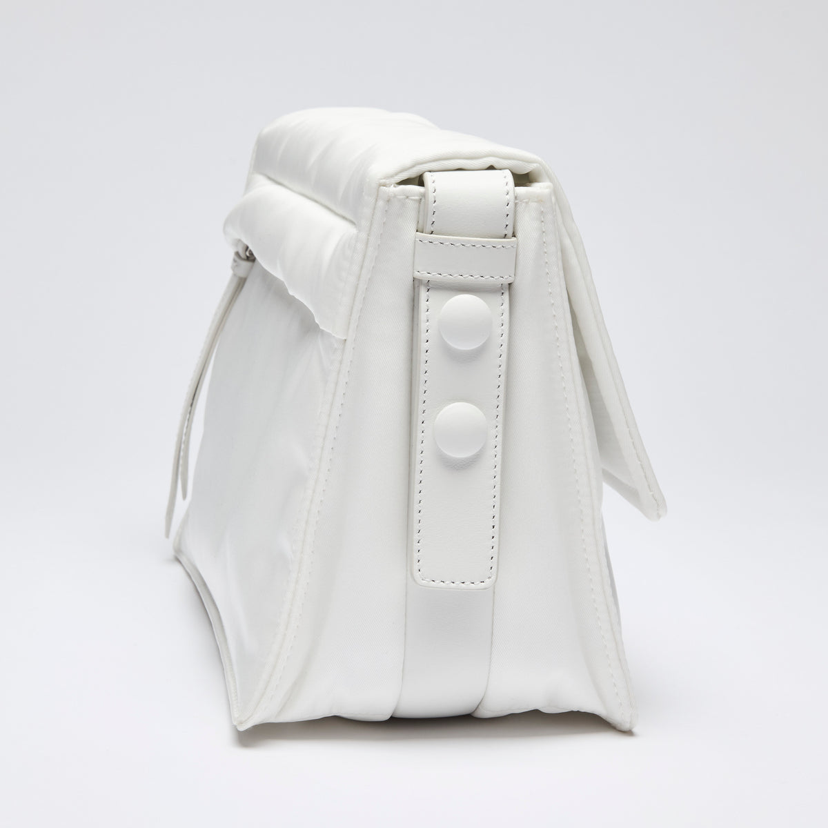 Excellent Pre-Loved White Nylon Crossbody Bag. (side)