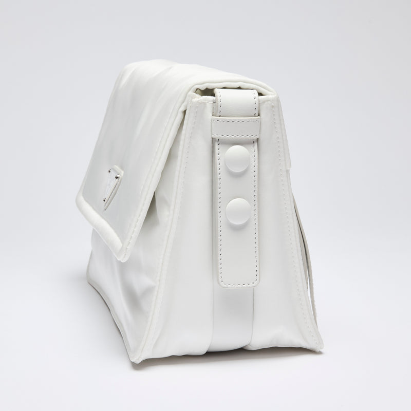 Excellent Pre-Loved White Nylon Crossbody Bag. (side)