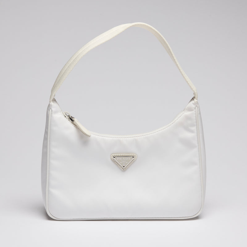 Prada Re-Nylon White Shoulder Bag