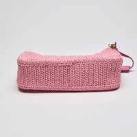 Prada Raffia Crochet Re-Edition 2005 Pink Shoulder Bag (bottom)