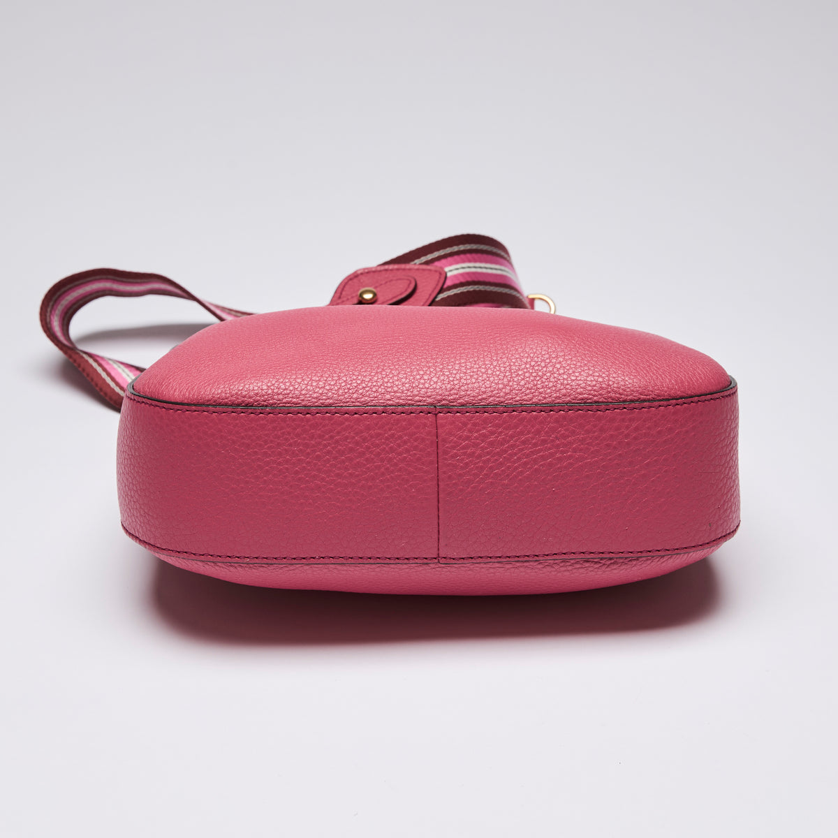 Prada Pink Grained Leather Vitello Phenix Messenger Bag (bottom)