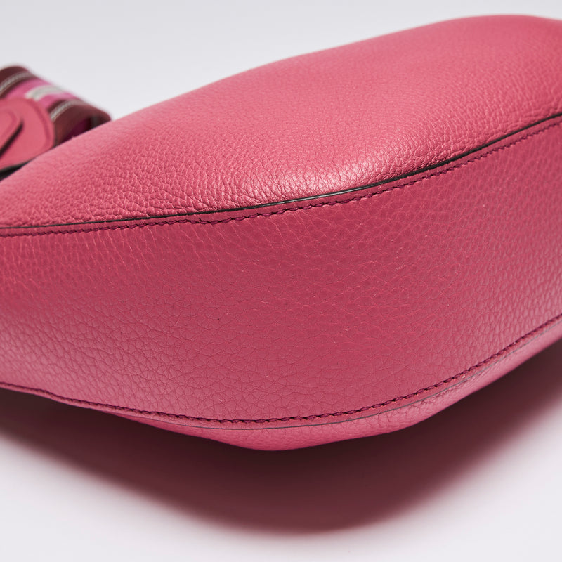 Prada Pink Grained Leather Vitello Phenix Messenger Bag (corner)