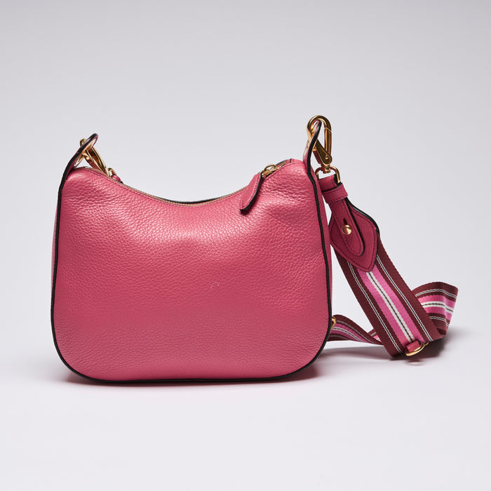 Prada Pink Grained Leather Vitello Phenix Messenger Bag(back)