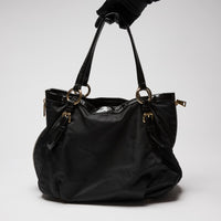 Prada Tessuto Nylon Spazzolato Tote Black (Front)