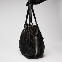 Prada Tessuto Nylon Spazzolato Tote Black (Side)