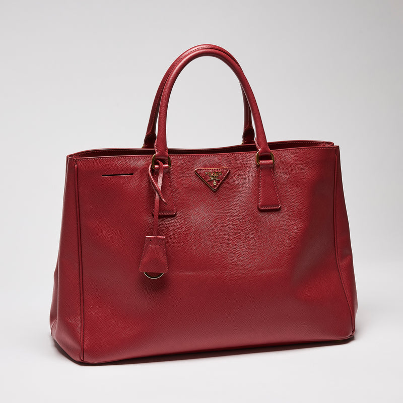 Prada Red Saffiano Leather Large Galleria Tote (Front)