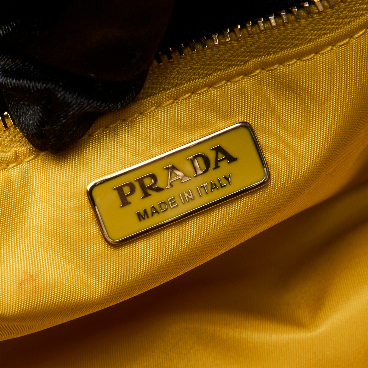 Prada Giallo Tessuto Nylon Chain Flap Bag in Yellow