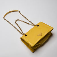 Prada Giallo Tessuto Nylon Chain Flap Bag in Yellow