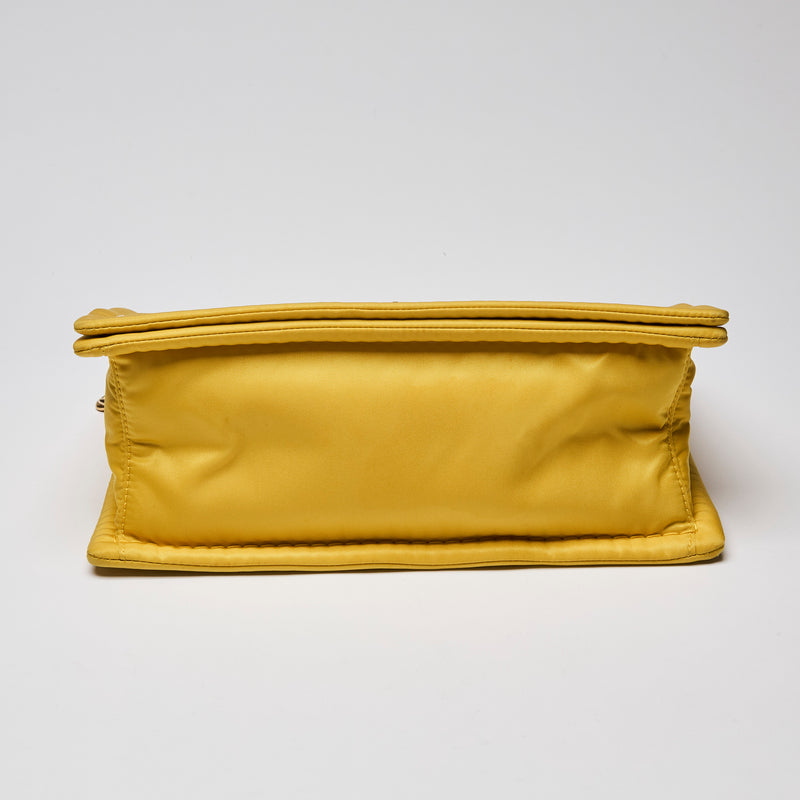 Prada Giallo Tessuto Nylon Chain Flap Bag in Yellow