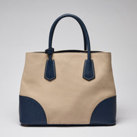 Prada Cuir Double Tote Canvas and Saffiano leather-back