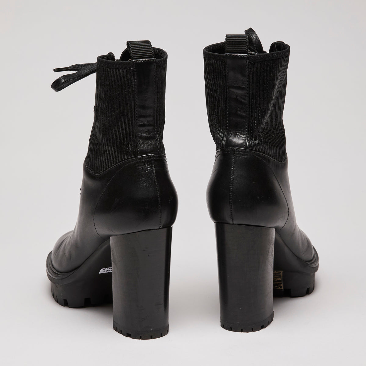 Gianvito Rossi Black Leather Combat Boots size 40(back)