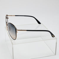 Excellent Pre-loved Butterfly Sunglasses with Gold Tone Hardware and Brown Tinted Lenses(side)