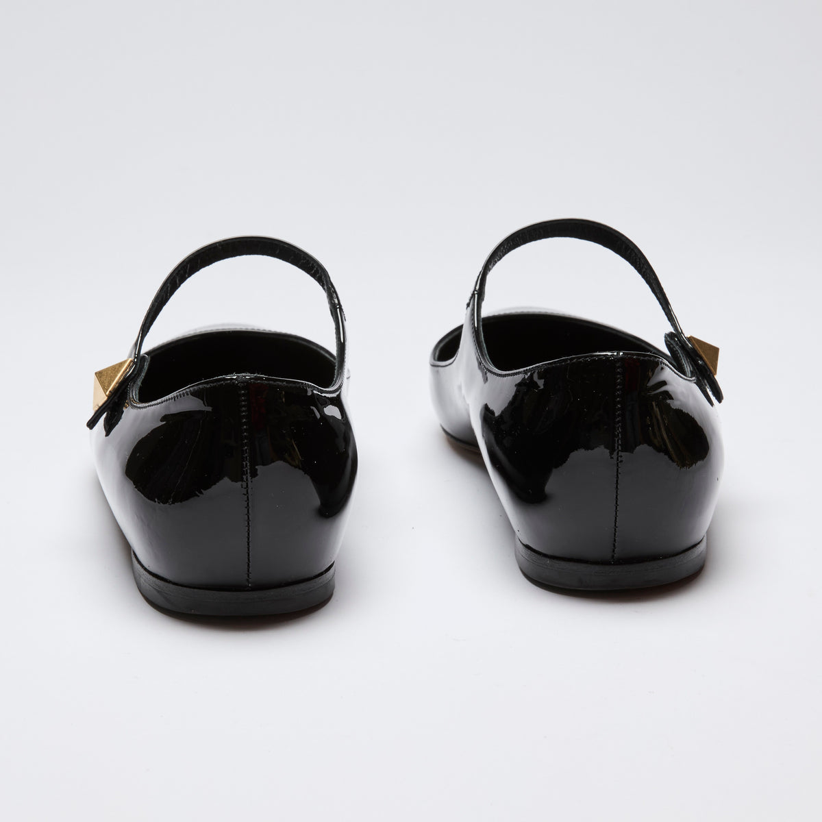 Valentino Black Patent Leather Point Toe Mary Jane Flats(back)