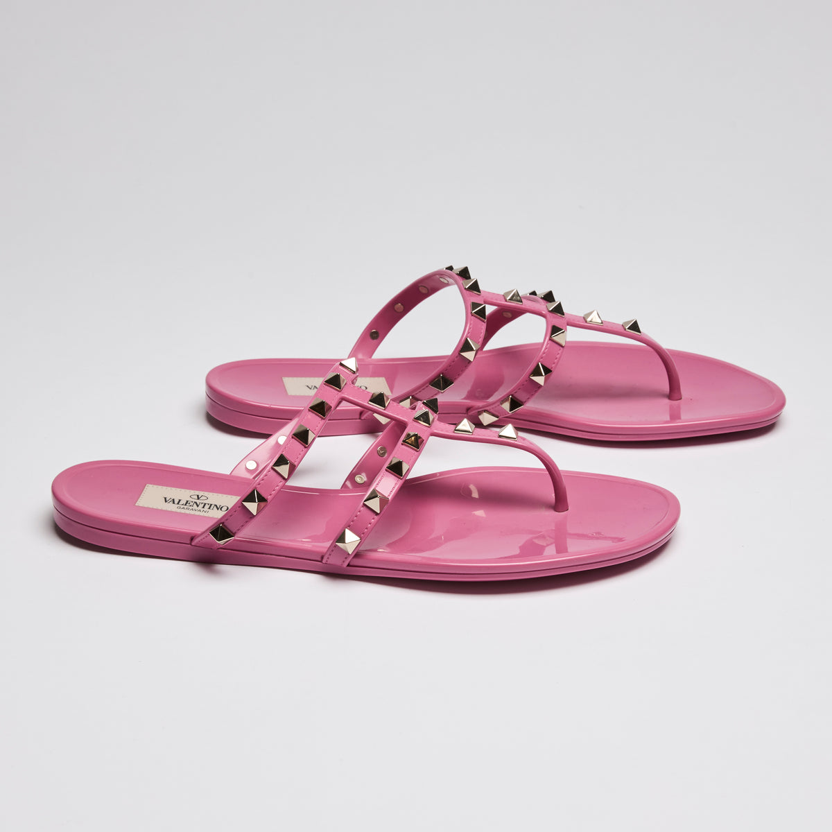 Valentino Pink Jelly Rockstud Sandals Size 39