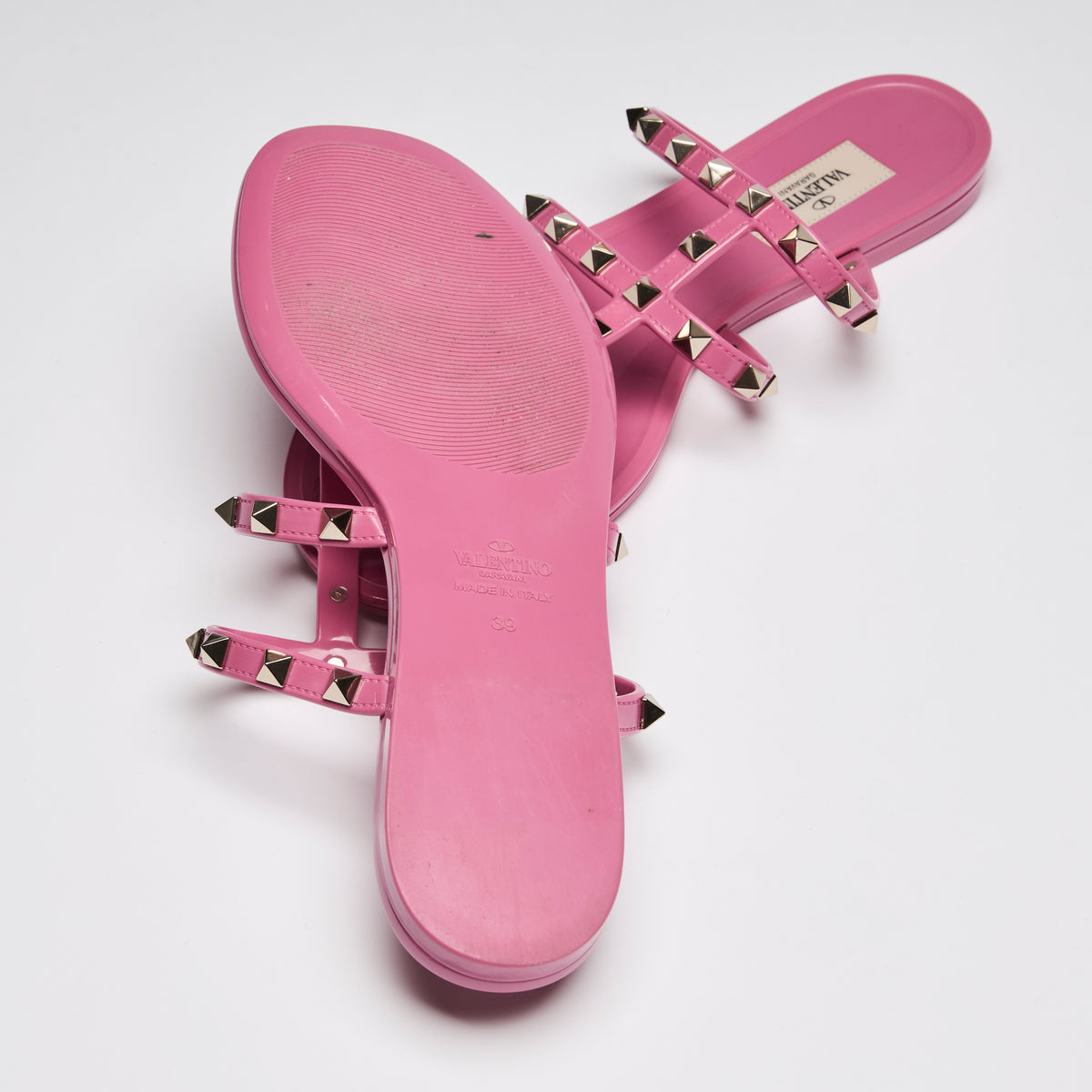 Valentino Pink Jelly Rockstud Sandals Size 39