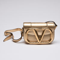 Valentino Garavani Gold Supervee Crossbody Bag (Front)