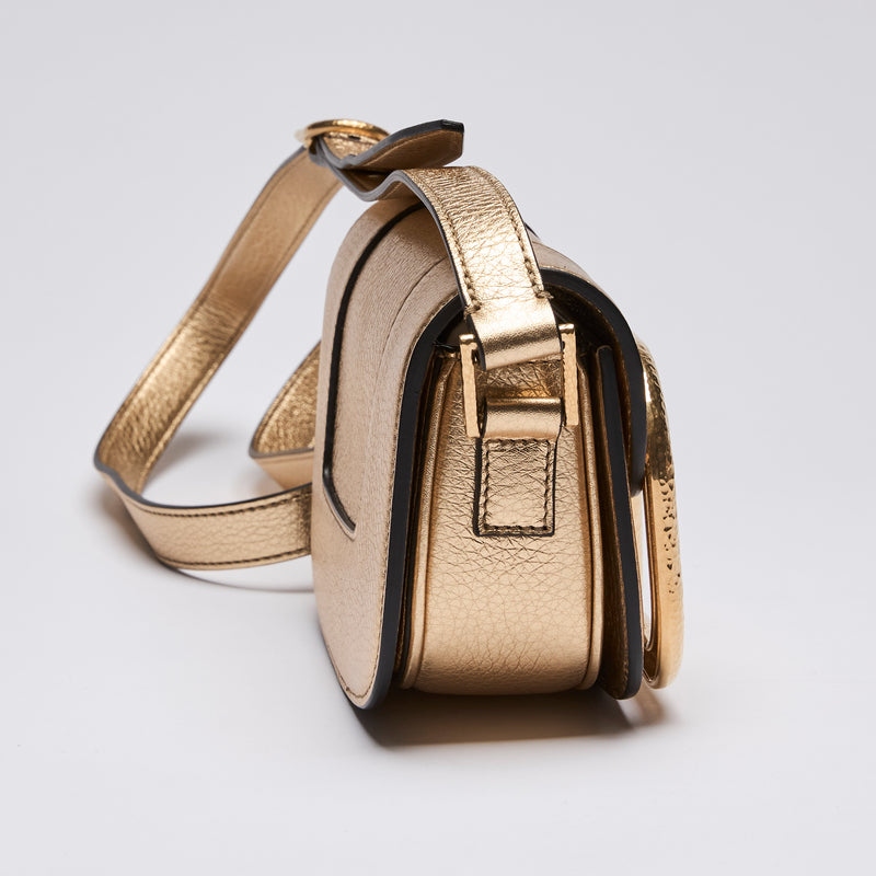 Valentino Garavani Gold Supervee Crossbody Bag (Side)