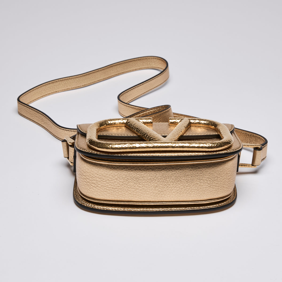 Valentino Garavani Gold Supervee Crossbody Bag (Bottom)