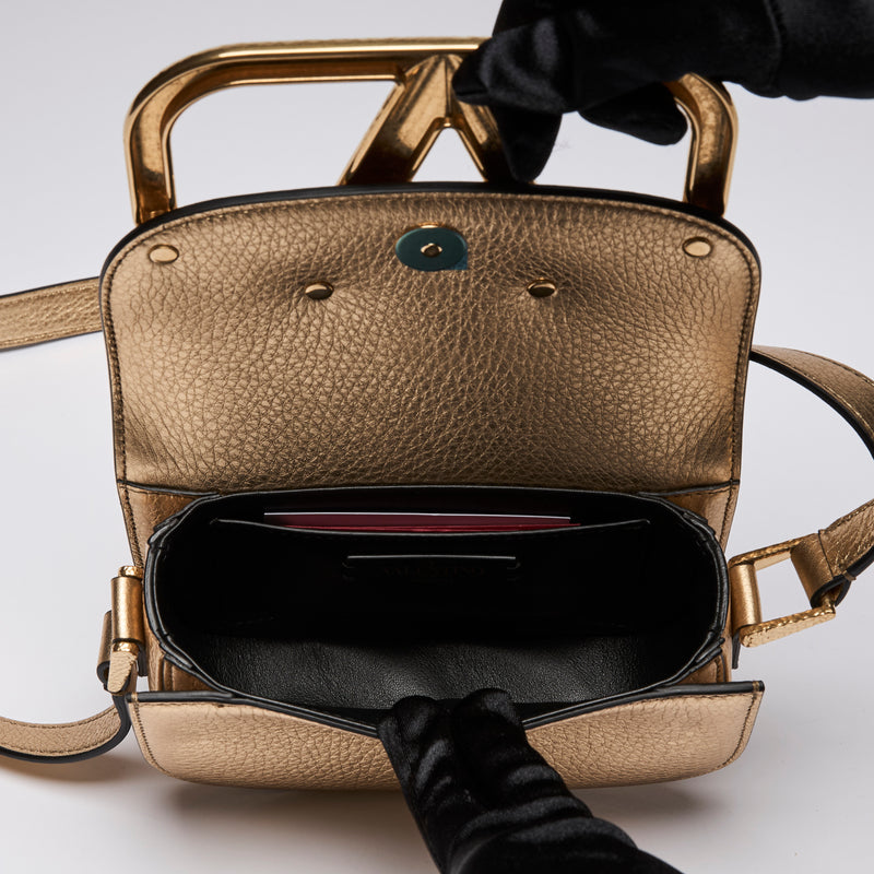 Valentino Garavani Gold Supervee Crossbody Bag (Interior)