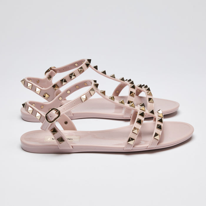 Valentino Light Pink Rockstud Caged Jelly Sandals Size 35(side)