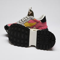 Valentino Pink/Yellow Multicolor Platform Sneakers Size 39(bottom)