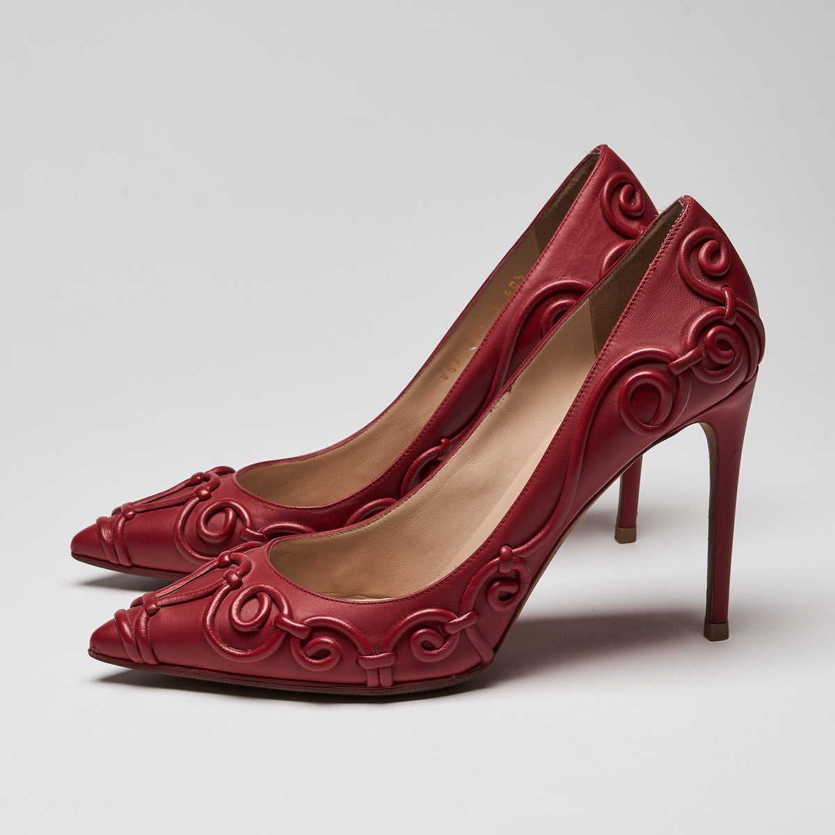 Valentino Garavani Nappa Swirl Pumps Red Size 40.5