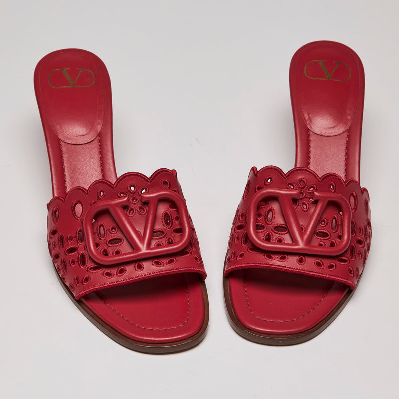 Valentino Calfskin Atelier 08 San Gallo V Logo Sandals size 40(front)