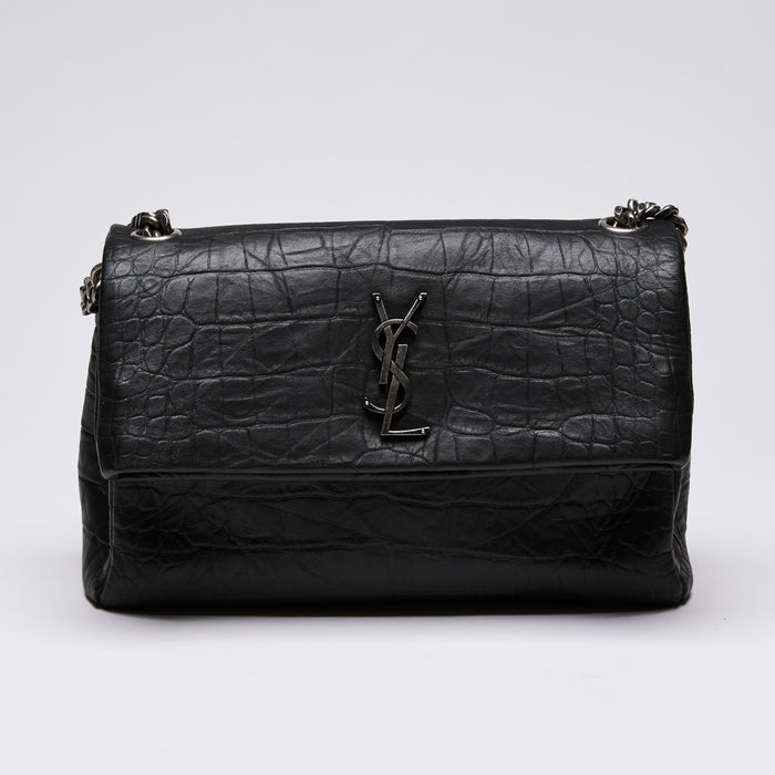 Saint Laurent Croc Embossed "West Hollywood" Bag, Medium Size