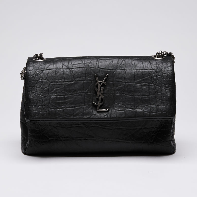 Saint Laurent Croc Embossed "West Hollywood" Bag, Medium Size