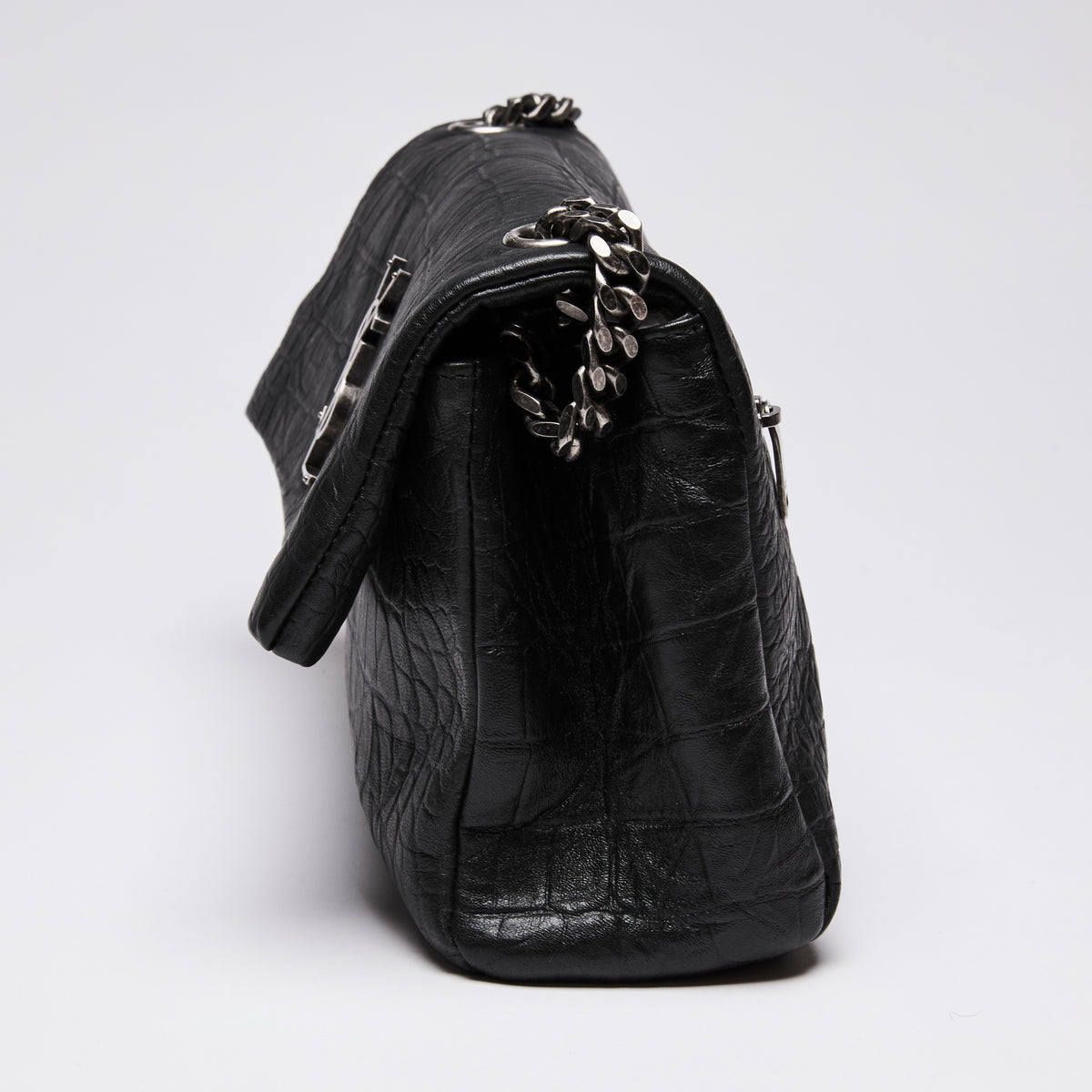 Saint Laurent Croc Embossed "West Hollywood" Bag, Medium Size