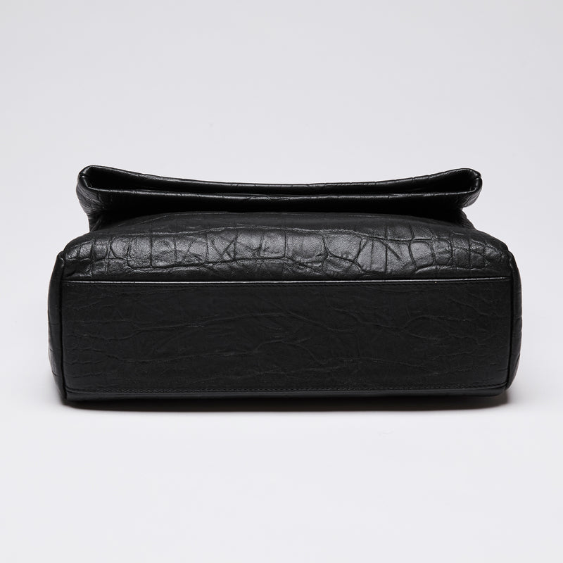 Saint Laurent Croc Embossed "West Hollywood" Bag, Medium Size