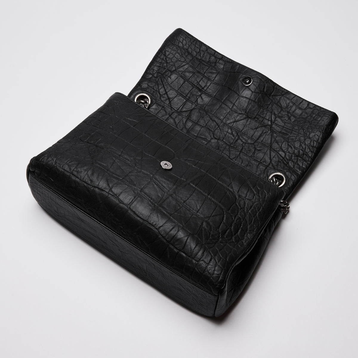 Saint Laurent Croc Embossed "West Hollywood" Bag, Medium Size