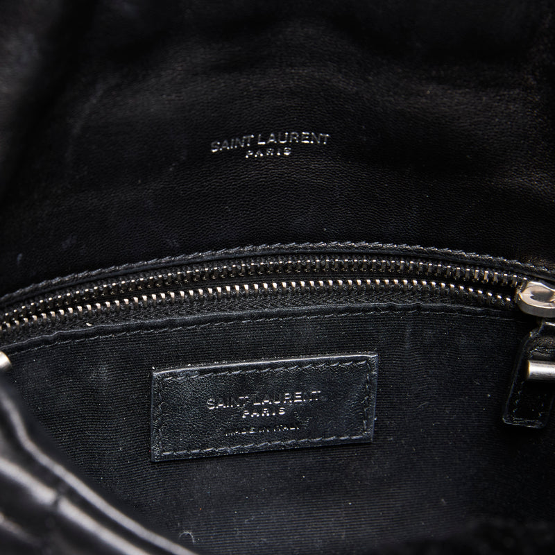 Saint Laurent Quilted Black Lambskin Loulou Chain Bag (Interior)