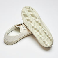 Excellent Pre-Love White Canvas Round Toe Lace Up Sneakers. (bottom)