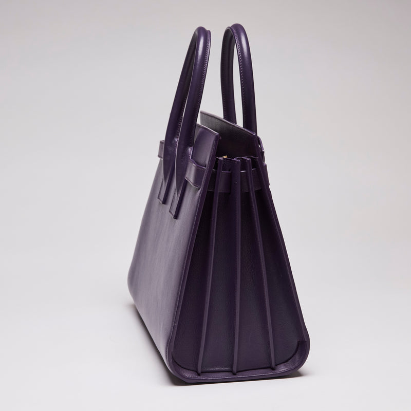 Saint Laurent Calfskin Medium Sac De Jour Purple (Side)