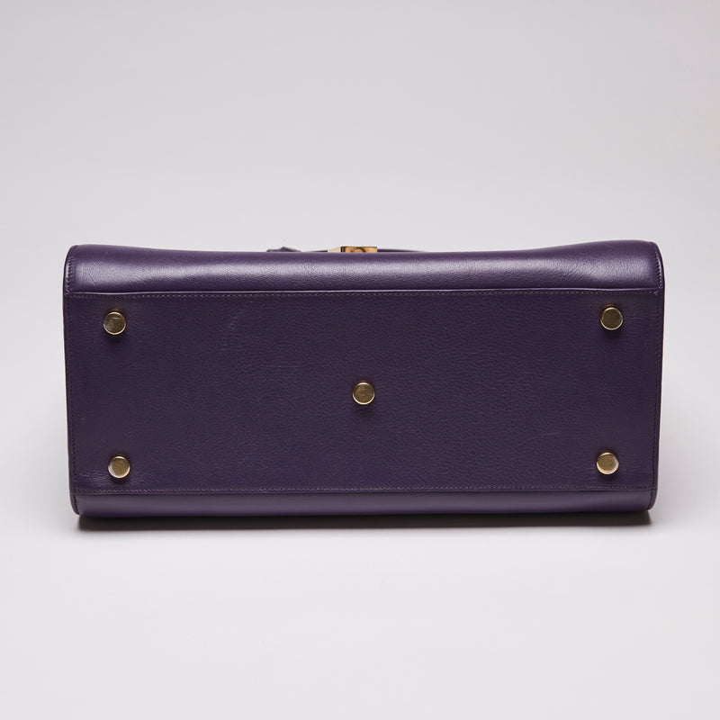 Saint Laurent Calfskin Medium Sac De Jour Purple (bottom)