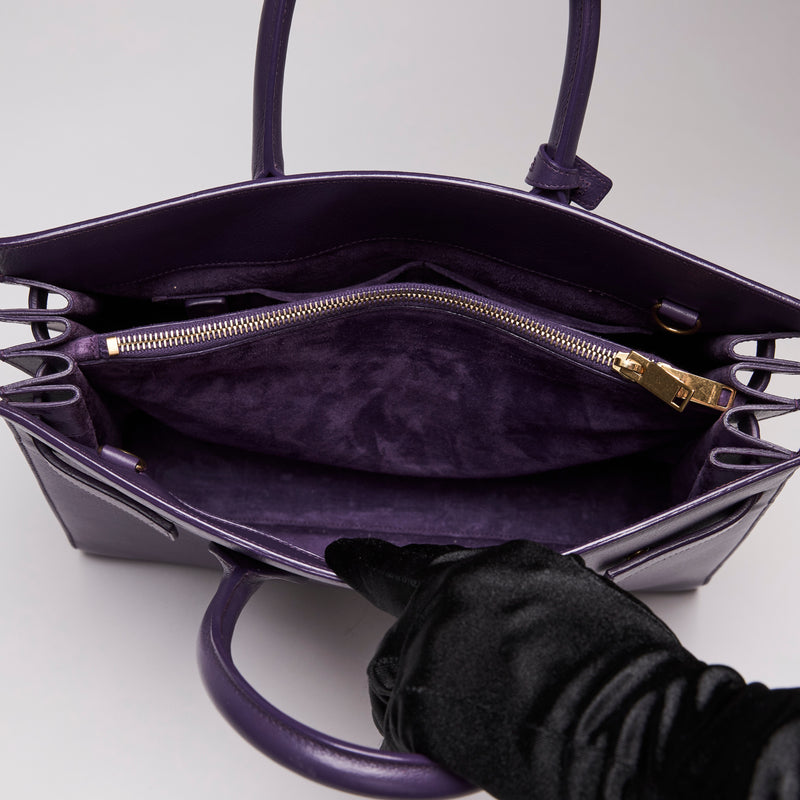 Saint Laurent Calfskin Medium Sac De Jour Purple (Interior)