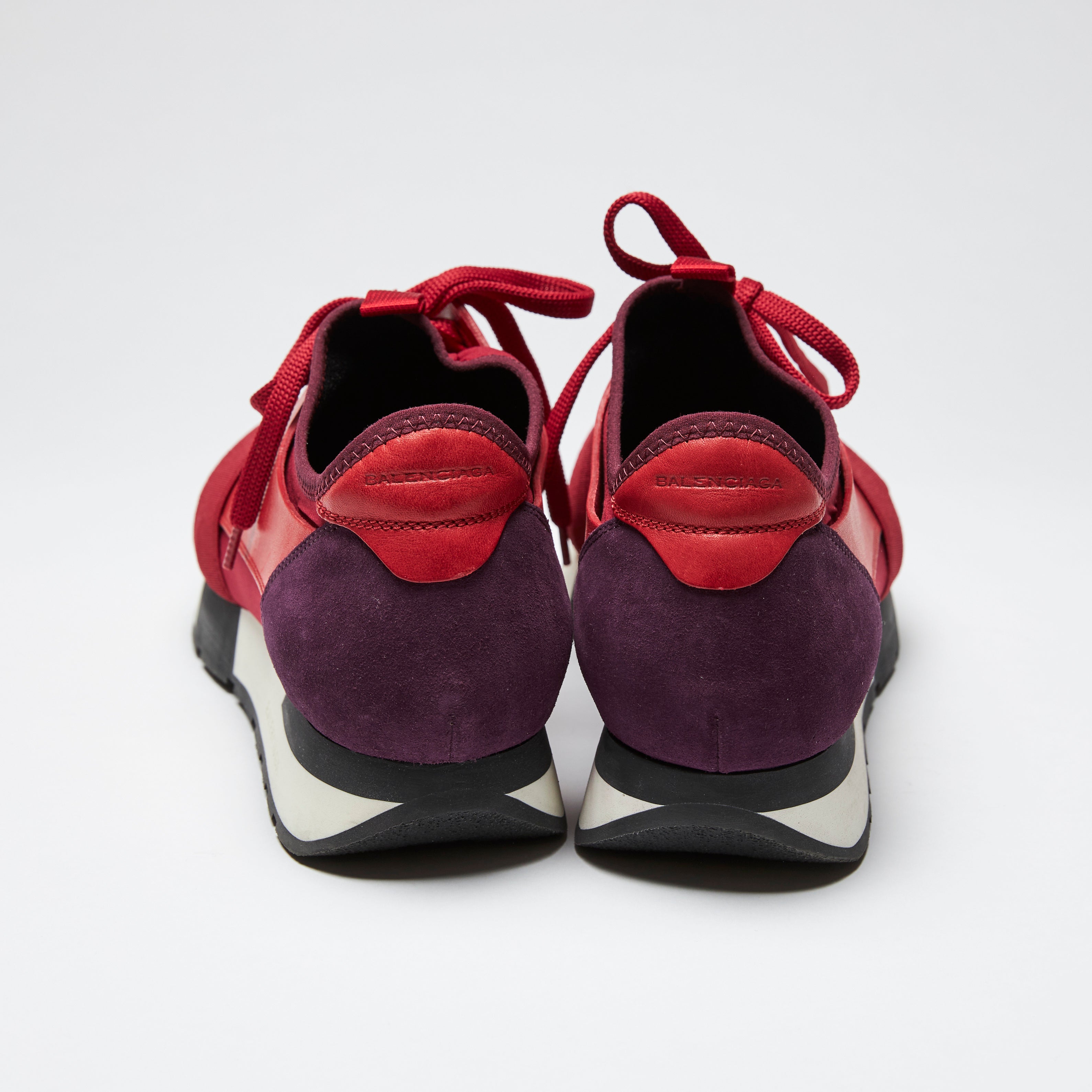 Balenciaga Red Mesh And Leather Race Runner Low Top Sneakers Size 39  Balenciaga | The Luxury Closet